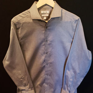 Calvin Klein Gray Slim Fit Infinite Non Iron